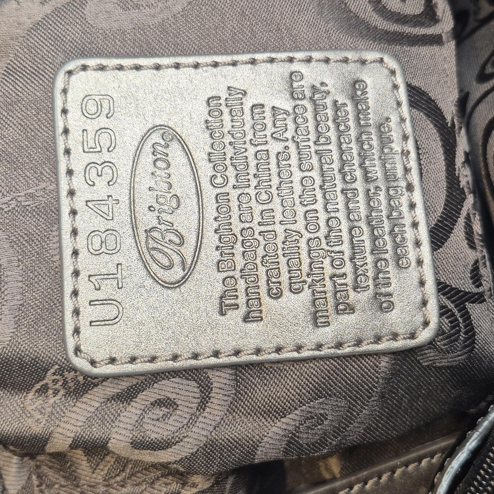 BRIGHTON PEWTER JOELLE  PEBBLED LEATHER  BEADED EMBOSSED DOCTORS BAG MRP$440NWOT - Picture 15 of 16